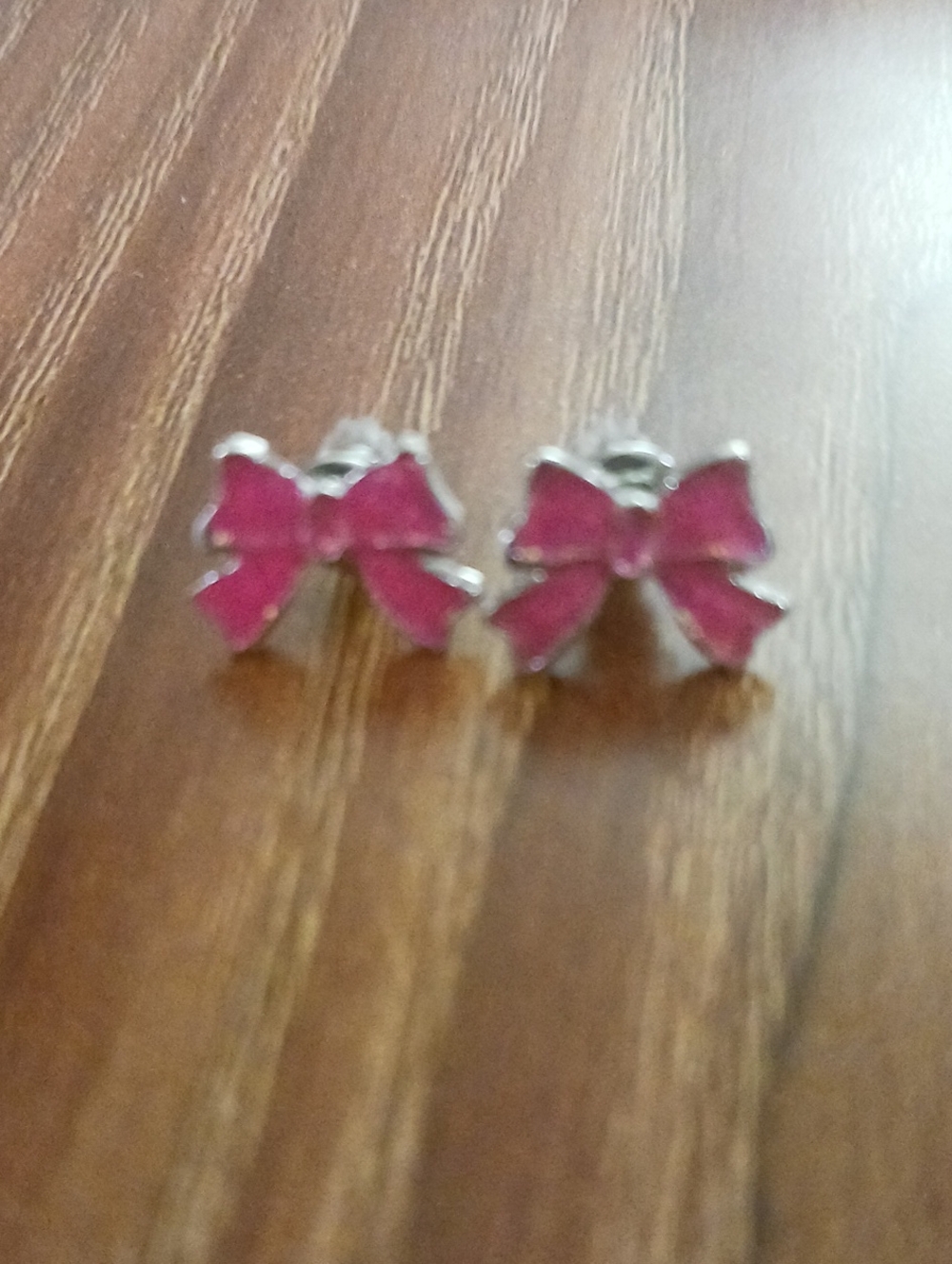 Source Unknown Pink Bow Stud Earrings